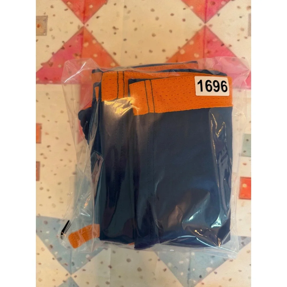 Gymboree Boys Navy Blue Orange Mesh Stripe Athletic Track Pants Size 10